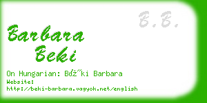 barbara beki business card